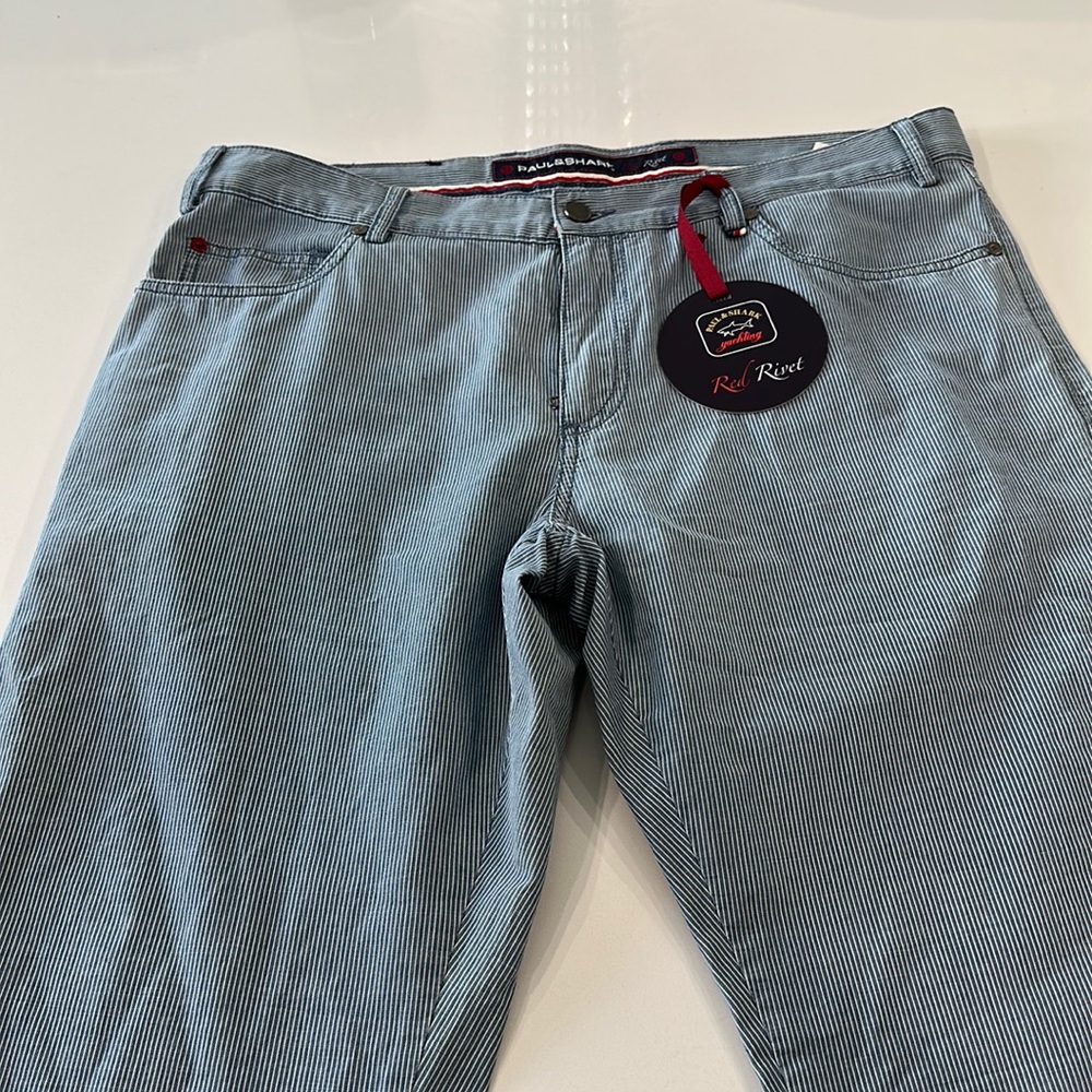 Paul & Shark light blue striped pants size 54